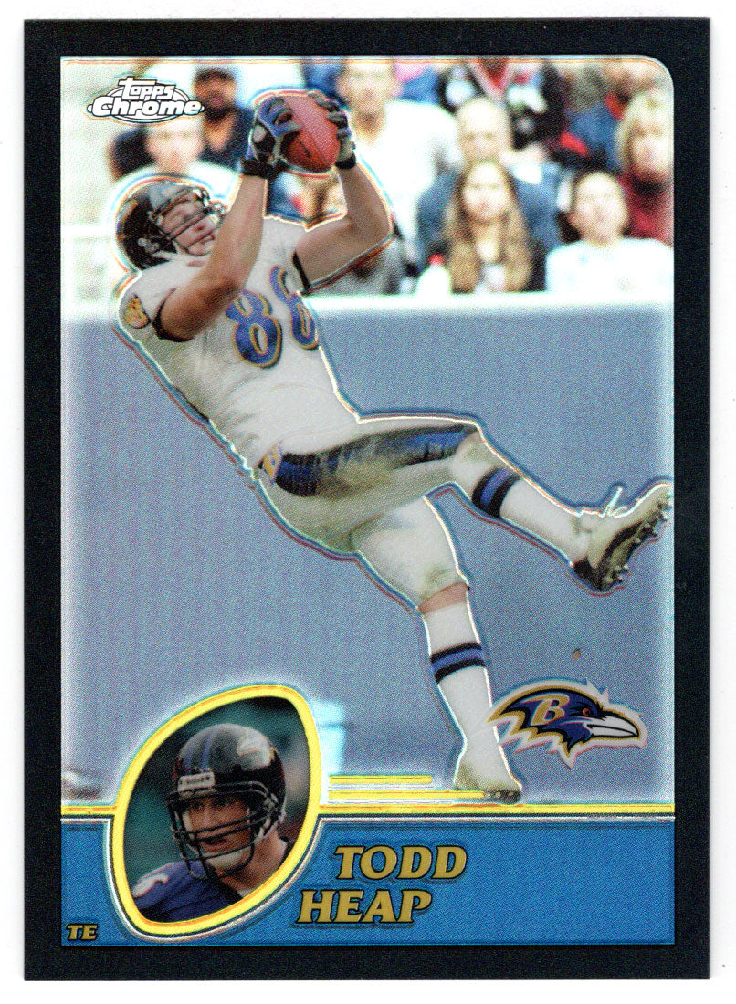 Todd Heap 395/599 - Baltimore Ravens - Chrome Black Refractors (NFL Football Card) 2003 Topps # 61 Mint