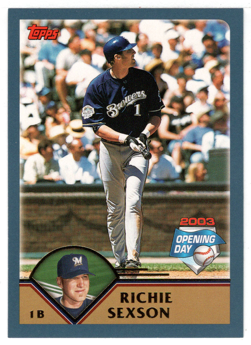 Richie Sexson - Milwaukee Brewers (MLB Baseball Card) 2003 Topps Opening Day # 16 Mint