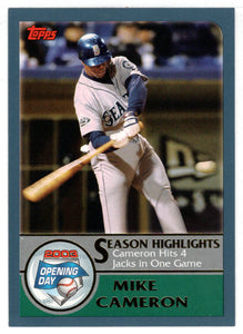 Mike Cameron - Seattle Mariners - Season Highlights (MLB Baseball Card) 2003 Topps Opening Day # 160 Mint
