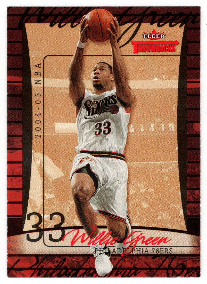 Willie Green - Philadelphia 76ers (NBA Basketball Card) 2004-05 Fleer Throwbacks # 2 Mint