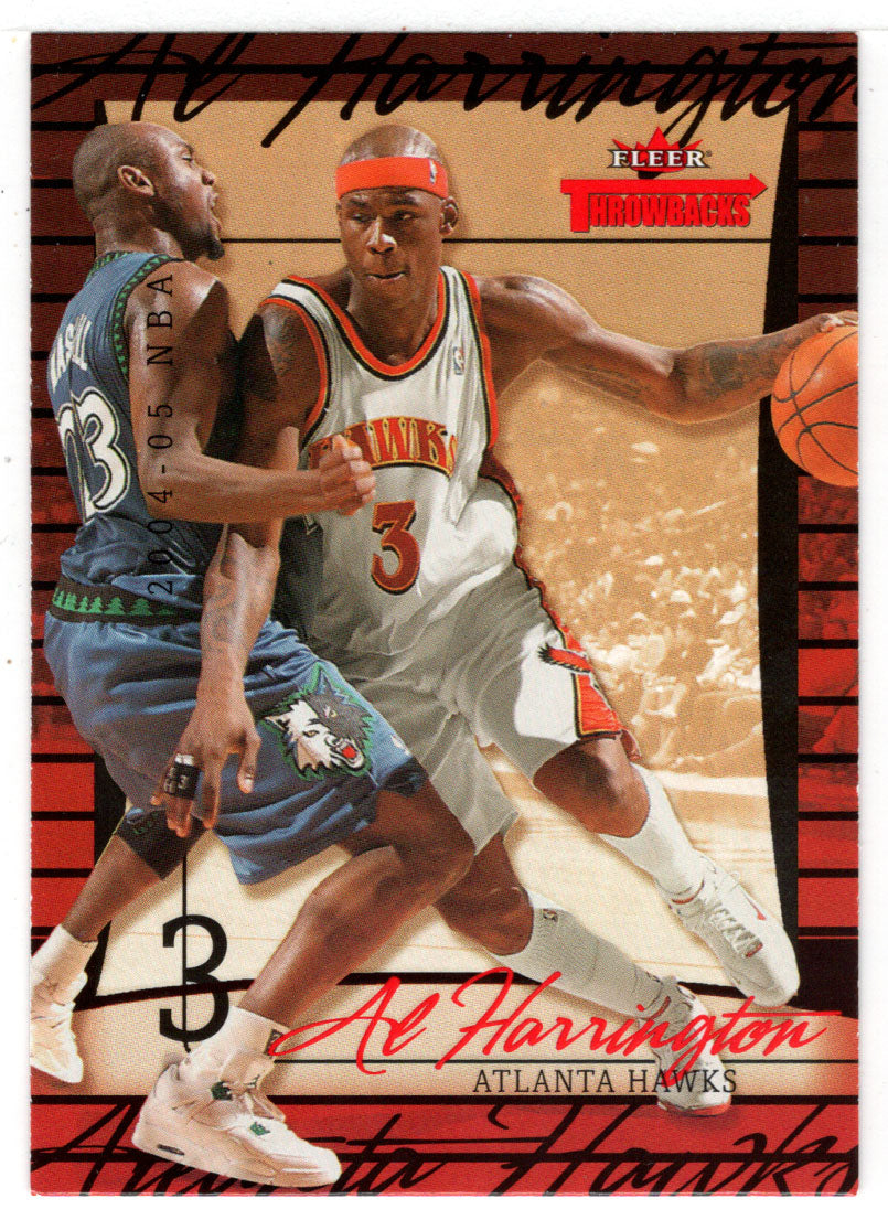 Al Harrington - Atlanta Hawks (NBA Basketball Card) 2004-05 Fleer Throwbacks # 33 Mint