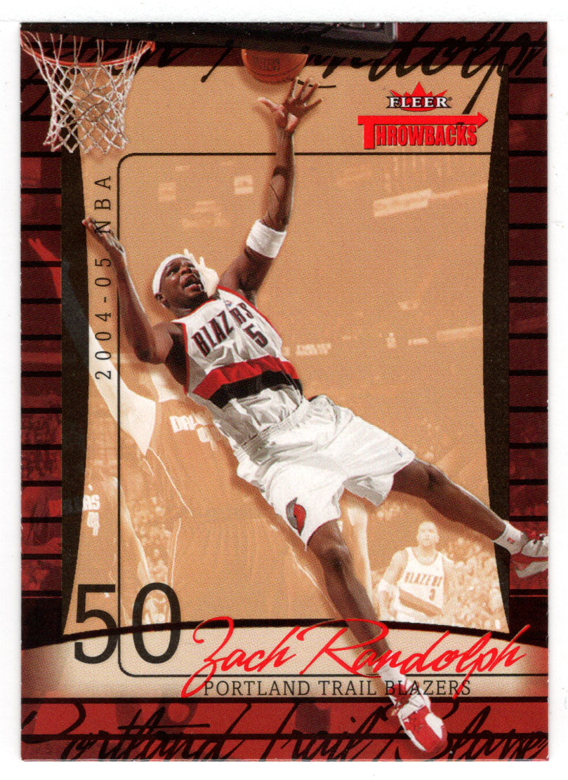 Zach Randolph - Portland Trail Blazers (NBA Basketball Card) 2004-05 Fleer Throwbacks # 42 Mint