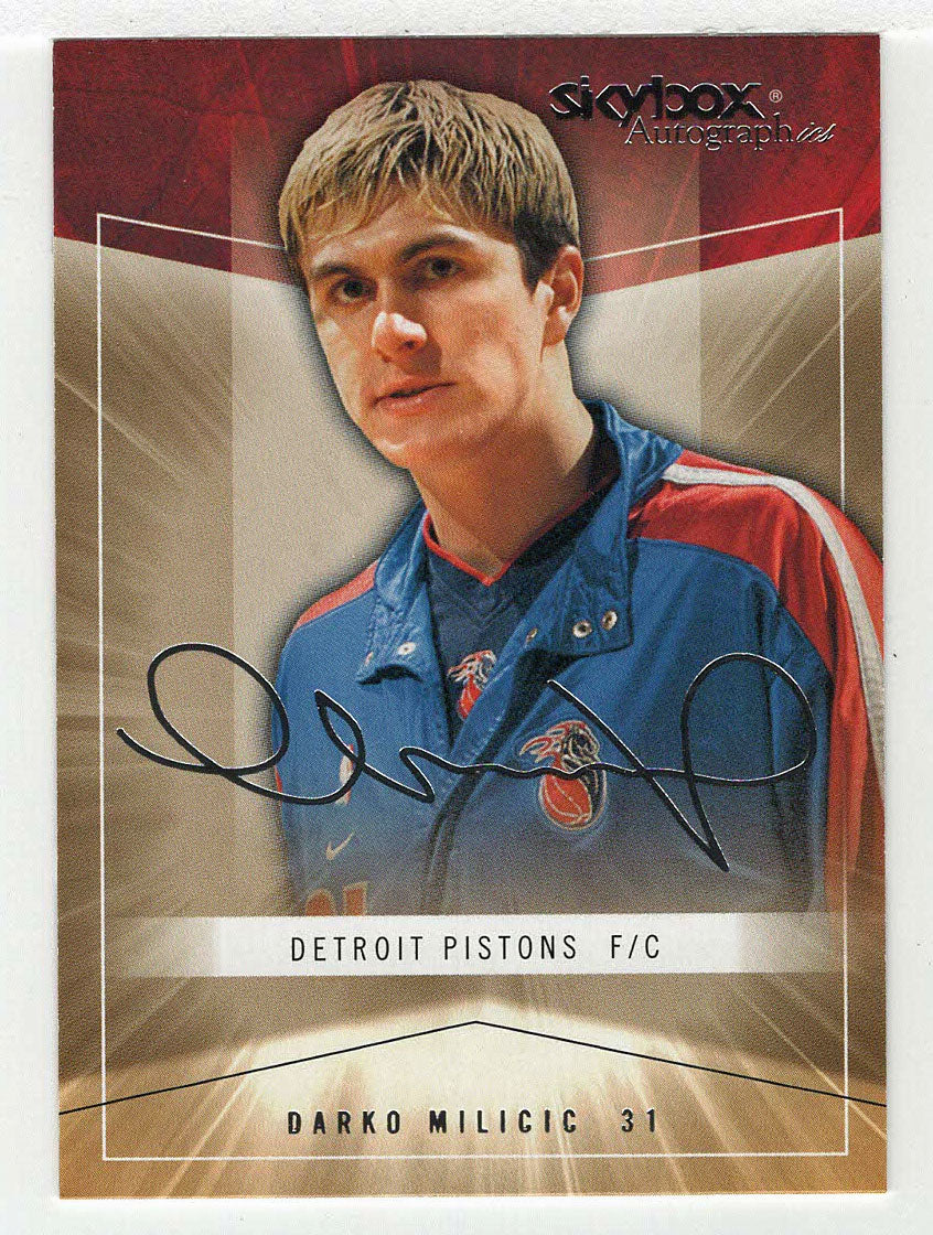 Darko Milicic - Detroit Pistons (NBA Basketball Card) 2004-05 Skybox Autographics # 13 Mint