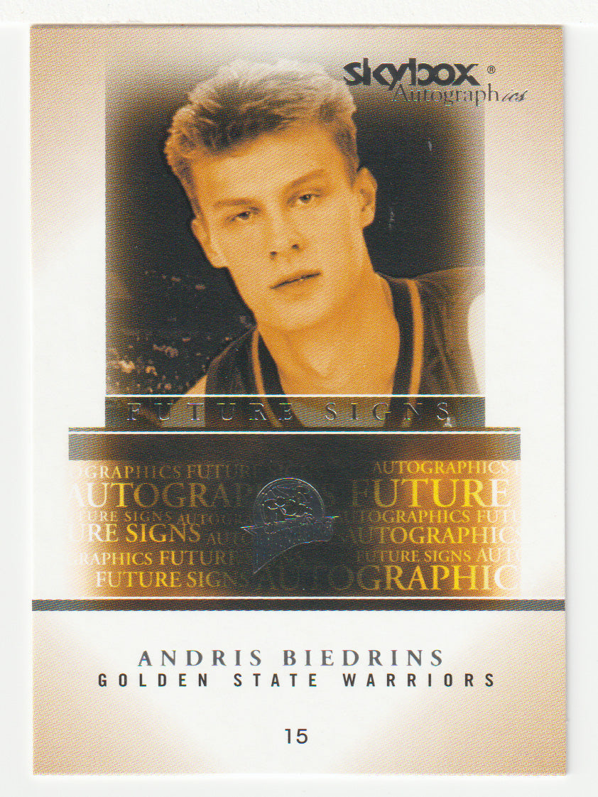 Andris Biedrins - Golden State Warriors - Future Signs (NBA Basketball Card) 2004-05 Skybox Autographics # 1 Mint
