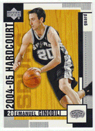 Manu Ginobili - San Antonio Spurs (NBA Basketball Card) 2004-05 Upper Deck Hardcourt # 76 Mint