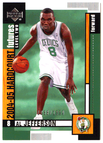 Al Jefferson RC 1088/1999 - Boston Celtics (NBA Basketball Card) 2004-05 Upper Deck Hardcourt # 106 Mint