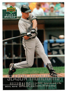 Rocco Baldelli - Tampa Bay Devil Rays - Season Highlists Checklist # 141 - # 168 (MLB Baseball Card) 2004 Upper Deck First Pitch # 266 Mint