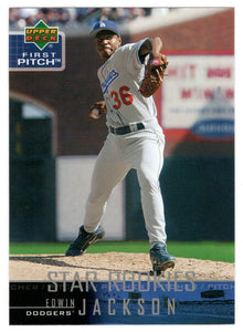 Edwin Jackson SP - Los Angeles Dodgers - Star Rookies (MLB Baseball Card) 2004 Upper Deck First Pitch # 275 Mint