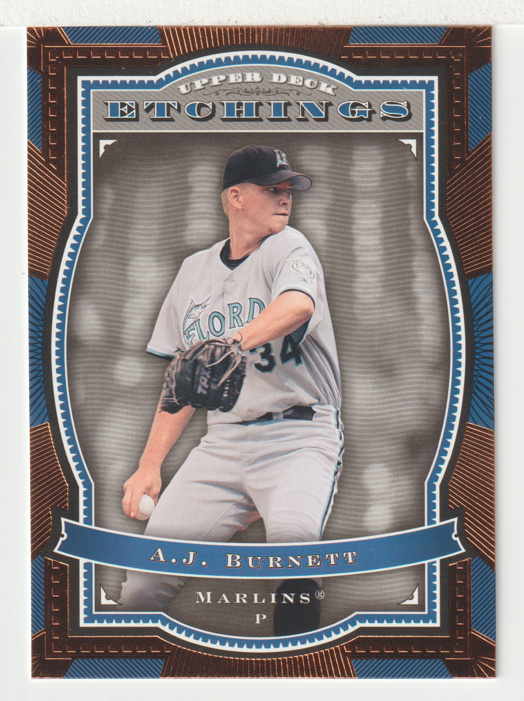 A.J. Burnett - Florida Marlins (MLB Baseball Card) 2004 Upper Deck Etchings # 48 Mint