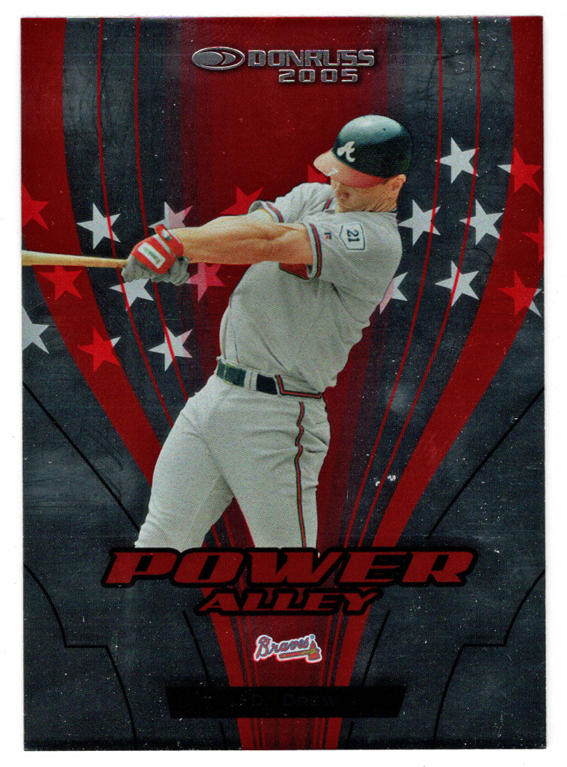 J.D. Drew 1857/2500 - Atlanta Braves - Power Alley - RED (MLB Baseball Card) 2005 Donruss # PA-9 Mint