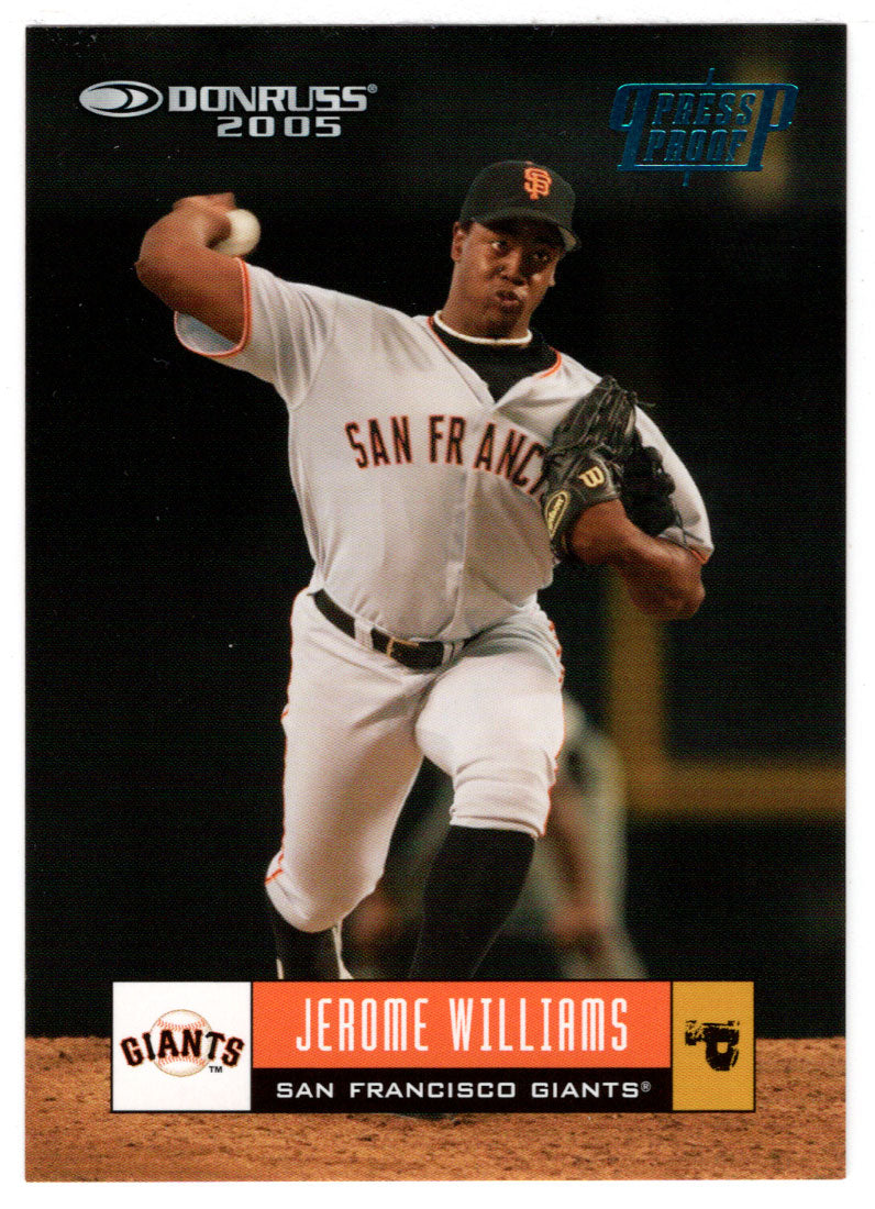 Jerome Williams 53/100 - San Francisco Giants - Press Proofs - BLUE (MLB Baseball Card) 2005 Donruss # 324 Mint