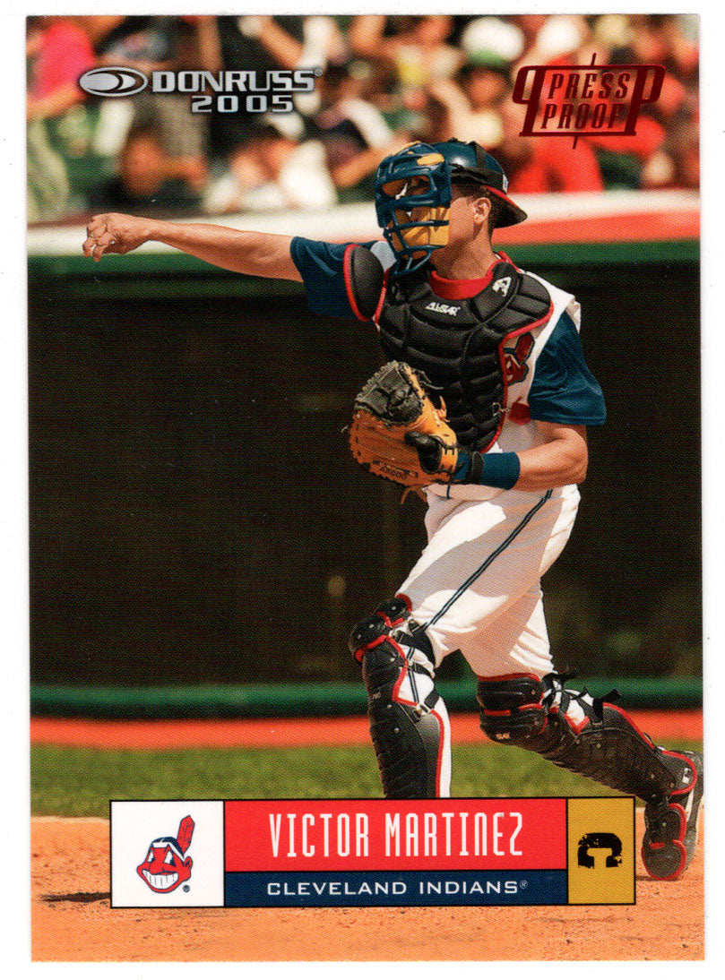 Victor Martinez 75/200 - Cleveland Indians - Press Proofs - RED (MLB Baseball Card) 2005 Donruss # 166 Mint
