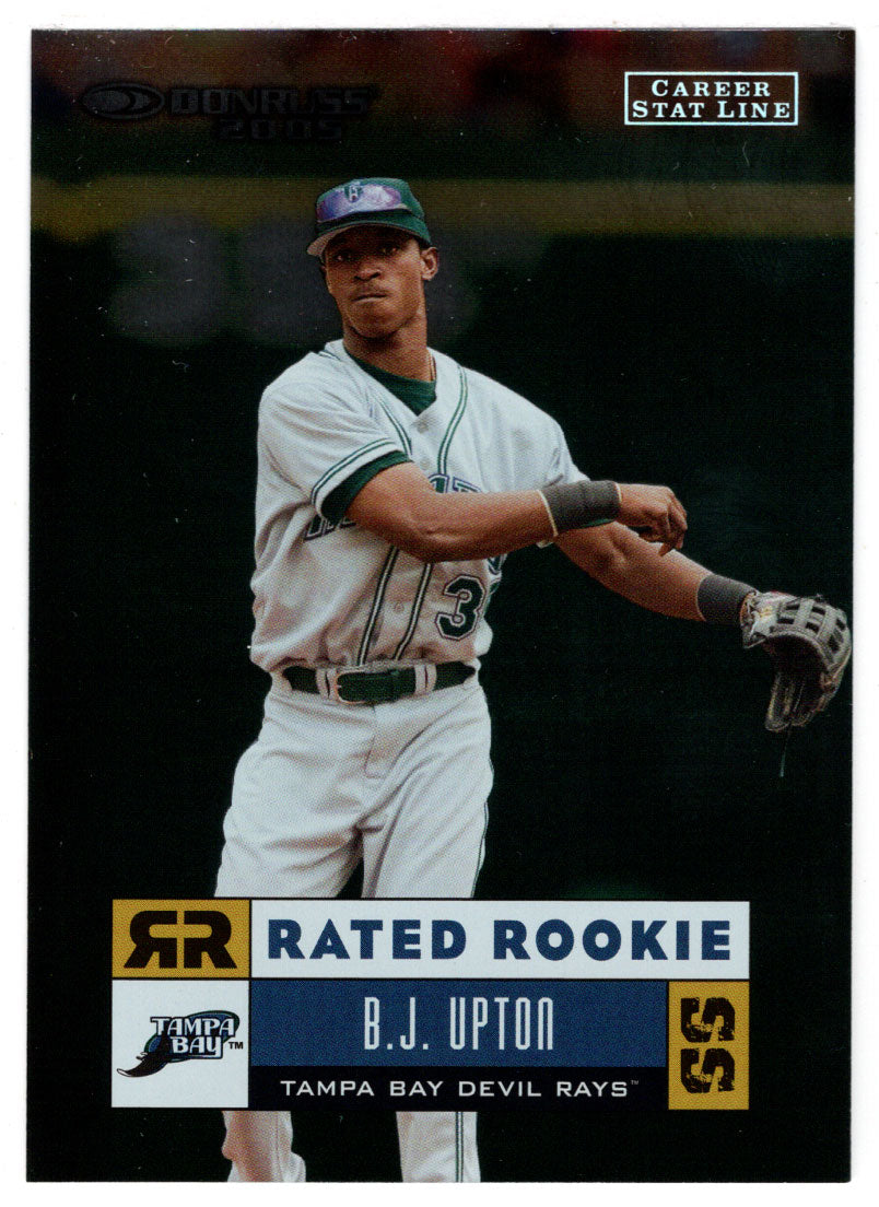 B. J. Upton - 65/159 - Tampa Bay Devil Rays - Rated Rookie (MLB Baseball Card) 2005 Donruss # 27 Mint