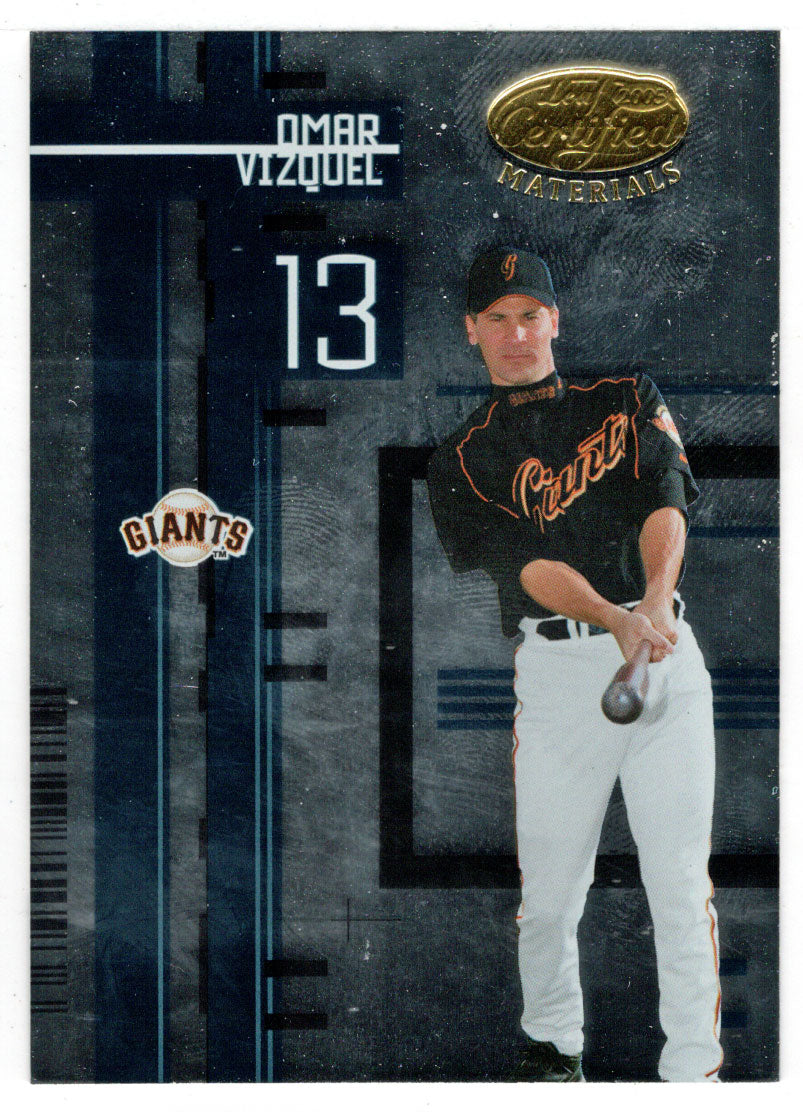 Omar Vizquel - San Francisco Giants (MLB Baseball Card) 2005 Leaf Certified Materials # 118 Mint