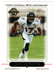 Darius Watts - Denver Broncos (NFL Football Card) 2005 Topps # 37 Mint