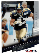 Willis Marshall - Colorado Crush (AFL Football Card) 2005 Upper Deck Arena # 19 Mint
