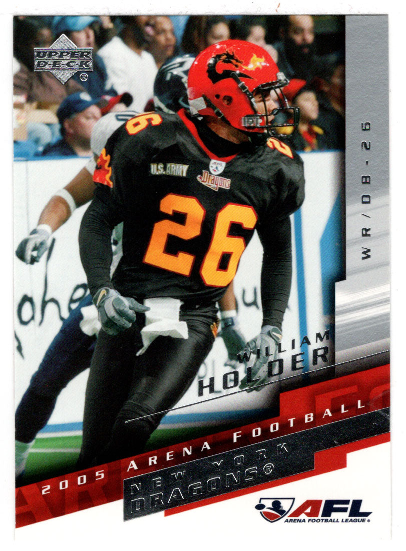 William Holder - New York Dragons (AFL Football Card) 2005 Upper Deck Arena # 66 Mint