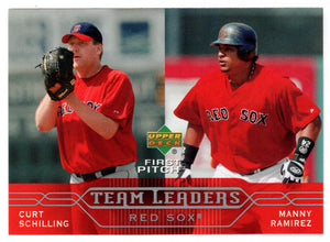 Curt Schilling - Manny Ramirez - Boston Red Sox - Team Leaders (MLB Baseball Card) 2005 Upper Deck First Pitch # 265 Mint