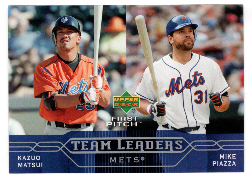 Kazuo Matsui - Mike Piazza - New York Mets - Team Leaders (MLB Baseball Card) 2005 Upper Deck First Pitch # 279 Mint