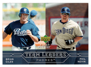 Brian Giles - Phil Nevin - San Diego Padres - Team Leaders (MLB Baseball Card) 2005 Upper Deck First Pitch # 284 Mint