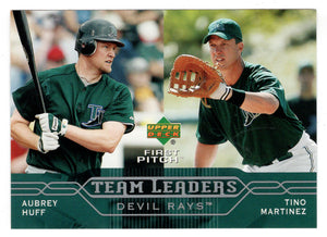 Aubrey Huff - Tino Martinez - Tampa Bay Devil Rays - Team Leaders (MLB Baseball Card) 2005 Upper Deck First Pitch # 288 Mint