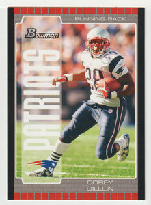 Corey Dillon - New England Patriots (NFL Football Card) 2005 Bowman # 28 Mint