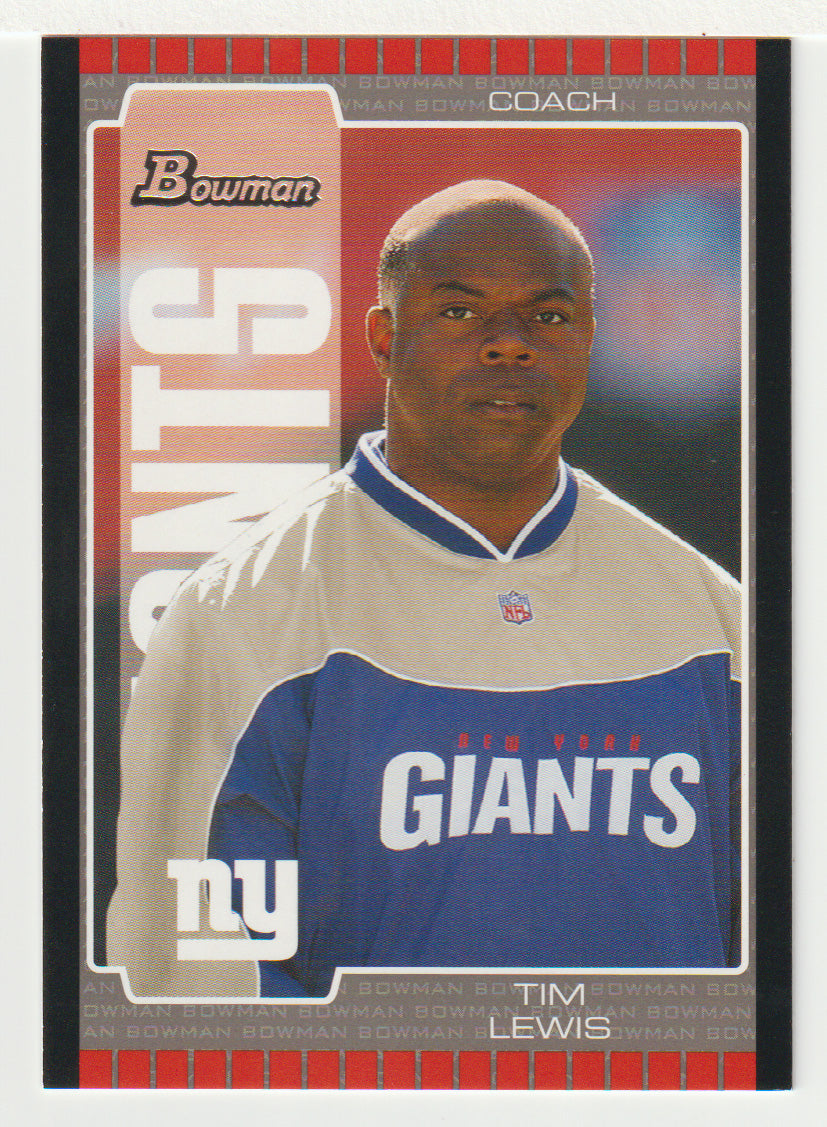 Tim Lewis - New York Giants - Coach (NFL Football Card) 2005 Bowman # 55 Mint