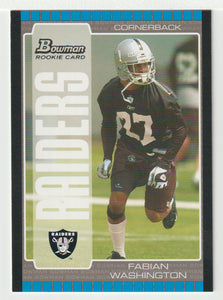 Fabian Washington RC - Oakland Raiders (NFL Football Card) 2005 Bowman # 135 Mint