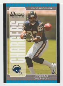 Vincent Jackson RC - San Diego Chargers (NFL Football Card) 2005 Bowman # 136 Mint