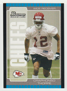 Craphonso Thorpe RC - Kansas City Chiefs (NFL Football Card) 2005 Bowman # 153 Mint