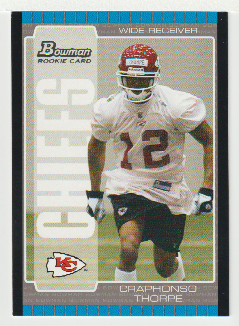 Craphonso Thorpe RC - Kansas City Chiefs (NFL Football Card) 2005 Bowman # 153 Mint