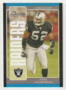 Kirk Morrison RC - Oakland Raiders (NFL Football Card) 2005 Bowman # 178 Mint