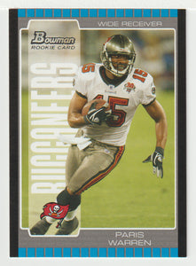 Paris Warren RC - Tampa Bay Buccaneers (NFL Football Card) 2005 Bowman # 210 Mint
