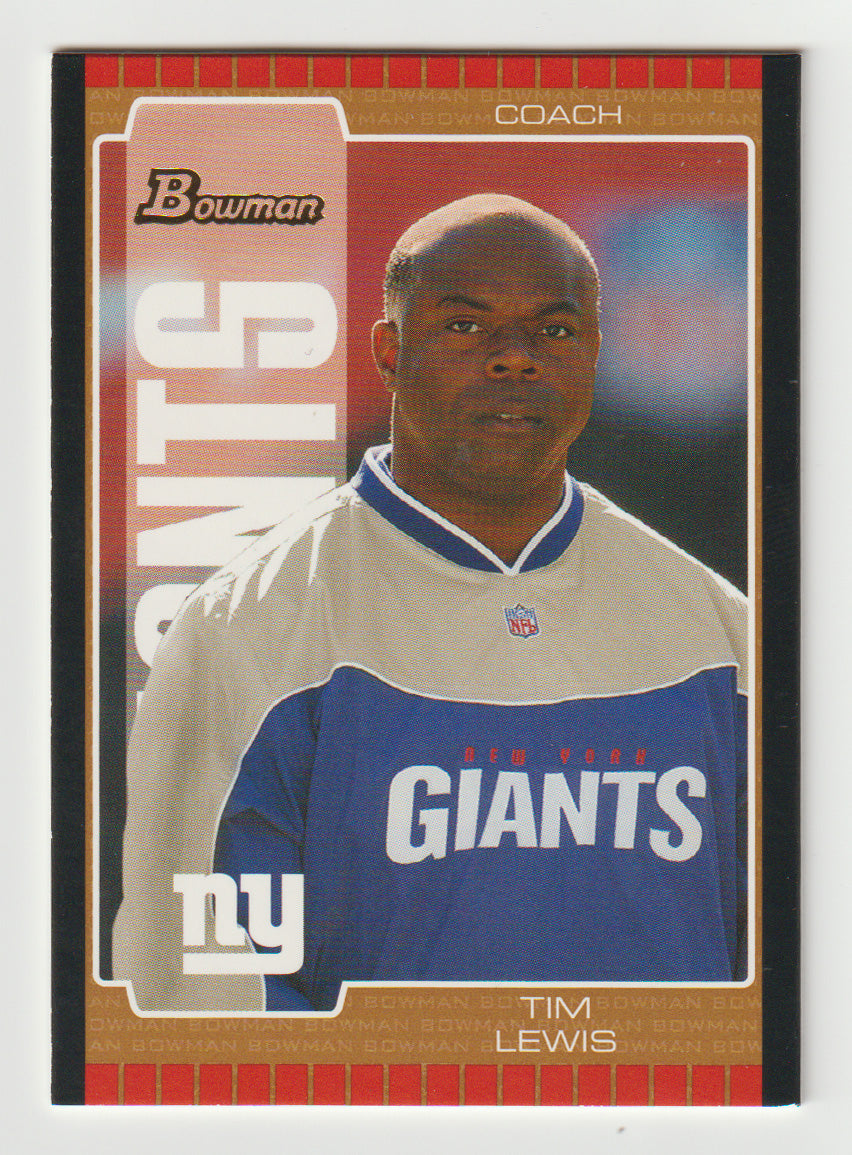 Tim Lewis - New York Giants - Coach - Bronze (NFL Football Card) 2005 Bowman # 55 Mint
