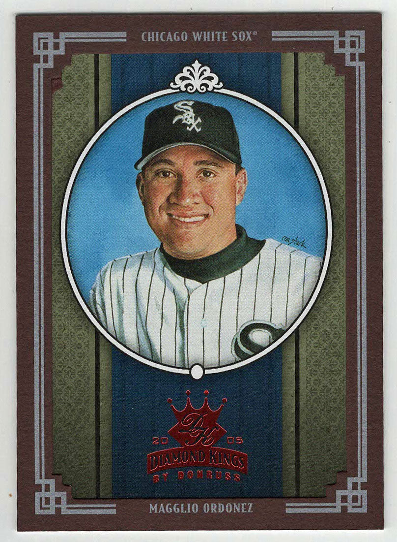 Magglio Ordonez - Chicago White Sox - Framed Red (MLB Baseball Card) 2005 Donruss Diamond Kings # 60 Mint
