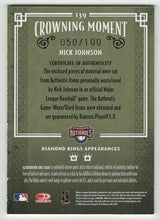 Load image into Gallery viewer, Nick Johnson 50/100 - Washington Nationals - Materials Framed Bronze - Bat (MLB Baseball Card) 2005 Donruss Diamond Kings # 139 Mint
