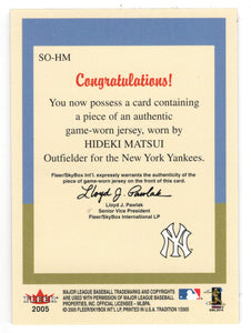 Hideki Matsui - New York Yankees - Standouts Jersey (MLB Baseball Card) 2005 Fleer Tradition # HM Mint
