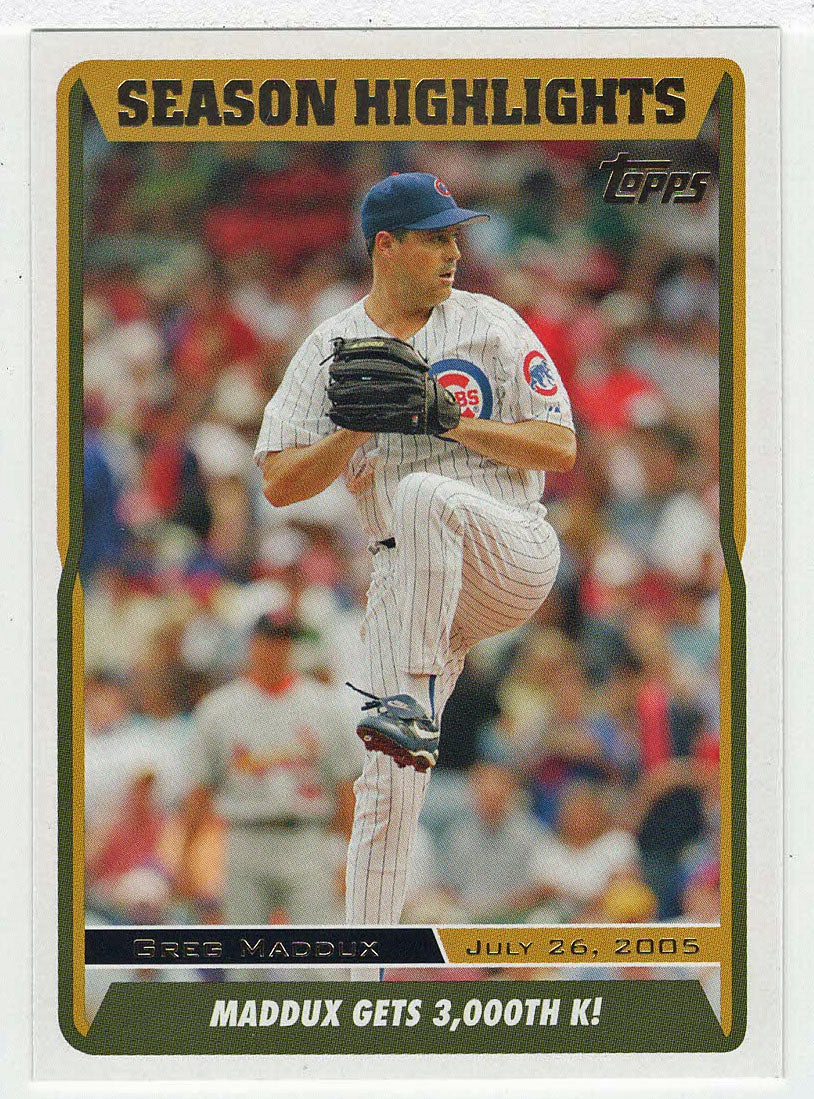 Greg Maddux - Chicago Cubs - Season Highlights (MLB Baseball Card) 2005 Topps Update # 112 Mint