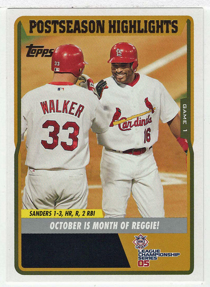 Reggie Sanders - St. Louis Cardinals - Post-Season Highlights (MLB Baseball Card) 2005 Topps Update # 126 Mint