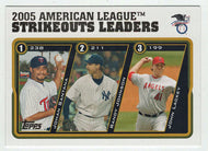 Johan Santana - Randy Johnson - John Lackey - League Leaders (MLB Baseball Card) 2005 Topps Update # 140 Mint