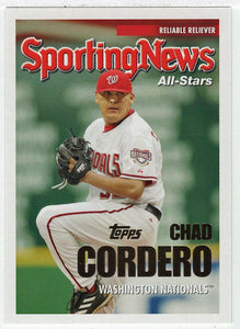 Chad Cordero - Washington Nationals - Sporting News All-Stars (MLB Baseball Card) 2005 Topps Update # 165 Mint