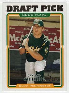 Cliff Pennington RC - Oakland Athletics - Draft Pick (MLB Baseball Card) 2005 Topps Update # 319 Mint