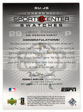 Load image into Gallery viewer, Jason Schmidt - San Francisco Giants - Sports Center Swatches (MLB Baseball Card) 2005 Upper Deck ESPN # GU-JS Mint
