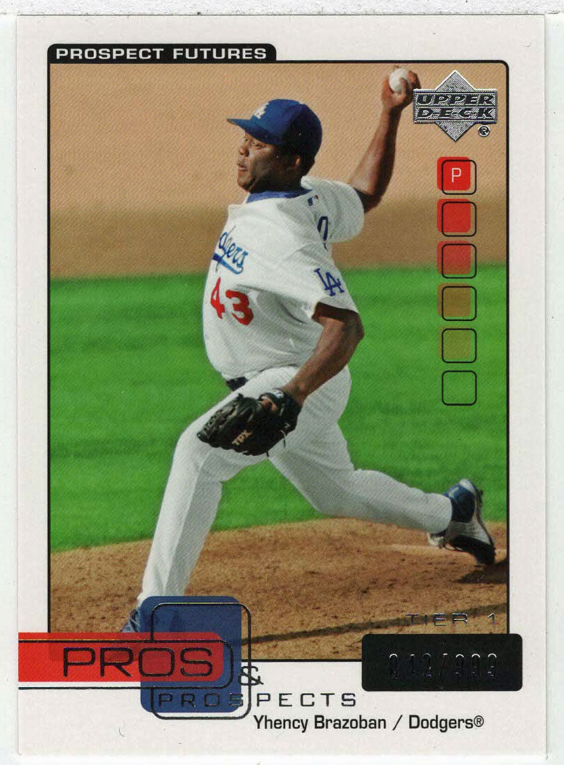 Yhency Brazoban 42/999 - Los Angeles Dodgers - Prospect Futures (MLB Baseball Card) 2005 Upper Deck Pros and Prospects # 124 Mint