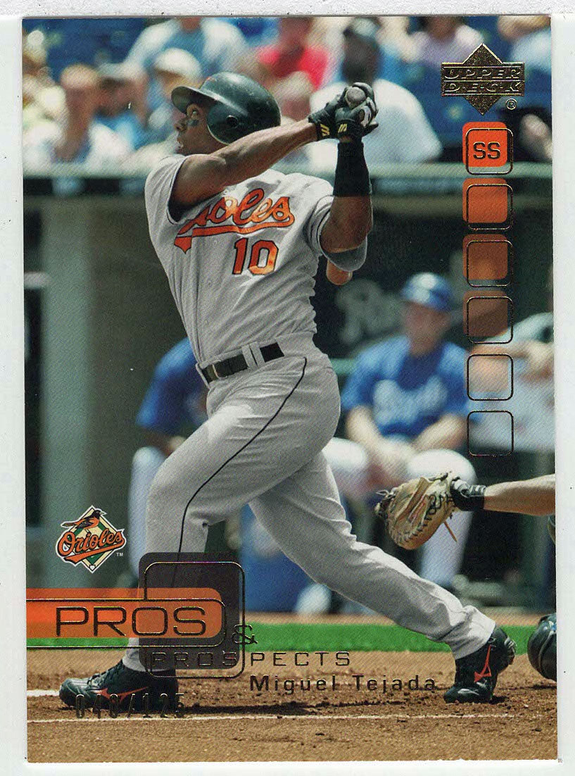 Miguel Tejada 40/125 - Baltimore Orioles - Gold (MLB Baseball Card) 2005 Upper Deck Pros and Prospects # 45 Mint