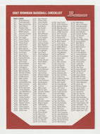 Checklist (MLB Baseball Card) 2007 Bowman # NNO Mint