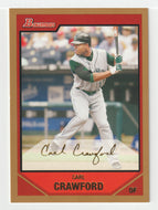 Carl Crawford - Tampa Bay Devil Rays - Gold (MLB Baseball Card) 2007 Bowman # 60 Mint