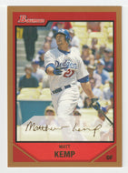 Matt Kemp - Los Angeles Dodgers - Gold (MLB Baseball Card) 2007 Bowman # 160 Mint