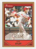 Chase Utley - Philadelphia Phillies - Gold (MLB Baseball Card) 2007 Bowman # 181 Mint