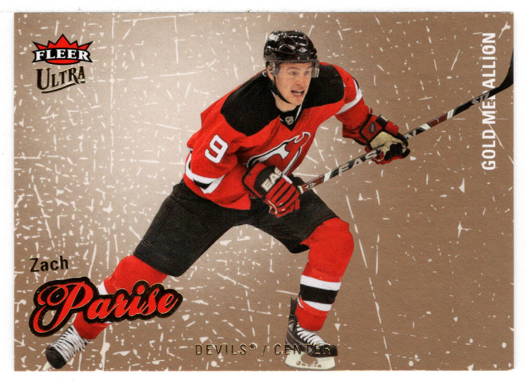 Zach Parise - New Jersey Devils - Gold Medallion (NHL Hockey Card) 2008-09 Fleer Ultra # 41 Mint